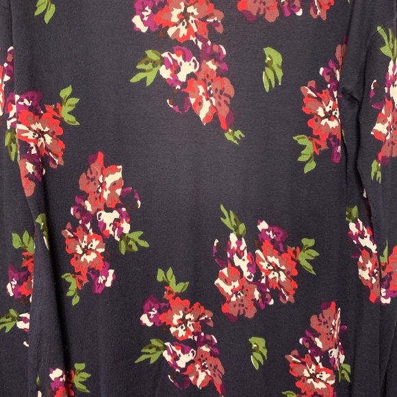 Belldini Floral Cardigan Medium Navy Open Sweater Long Sleeve Spring Wrap Casual - Picture 7 of 10